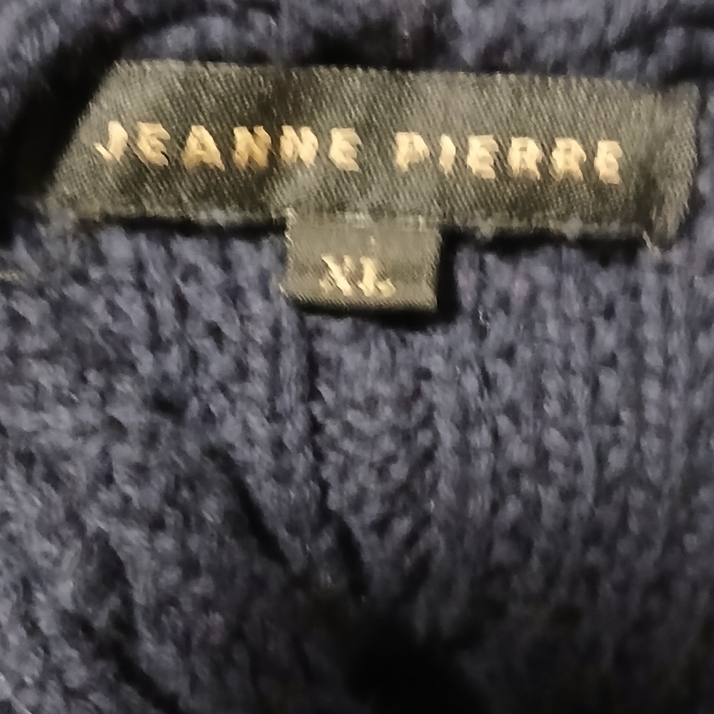 Jeanne Pierre ladies dark blue Pullover turtleneck sweater. Size XL - Picture 10 of 14